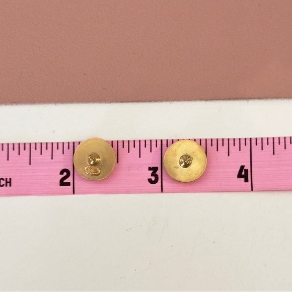 Vintage Chanel 14k Round Gold Logo Earrings - Picture 5 of 6